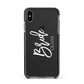 Personalised Bride Apple iPhone Xs Max Impact Case Black Edge on Black Phone