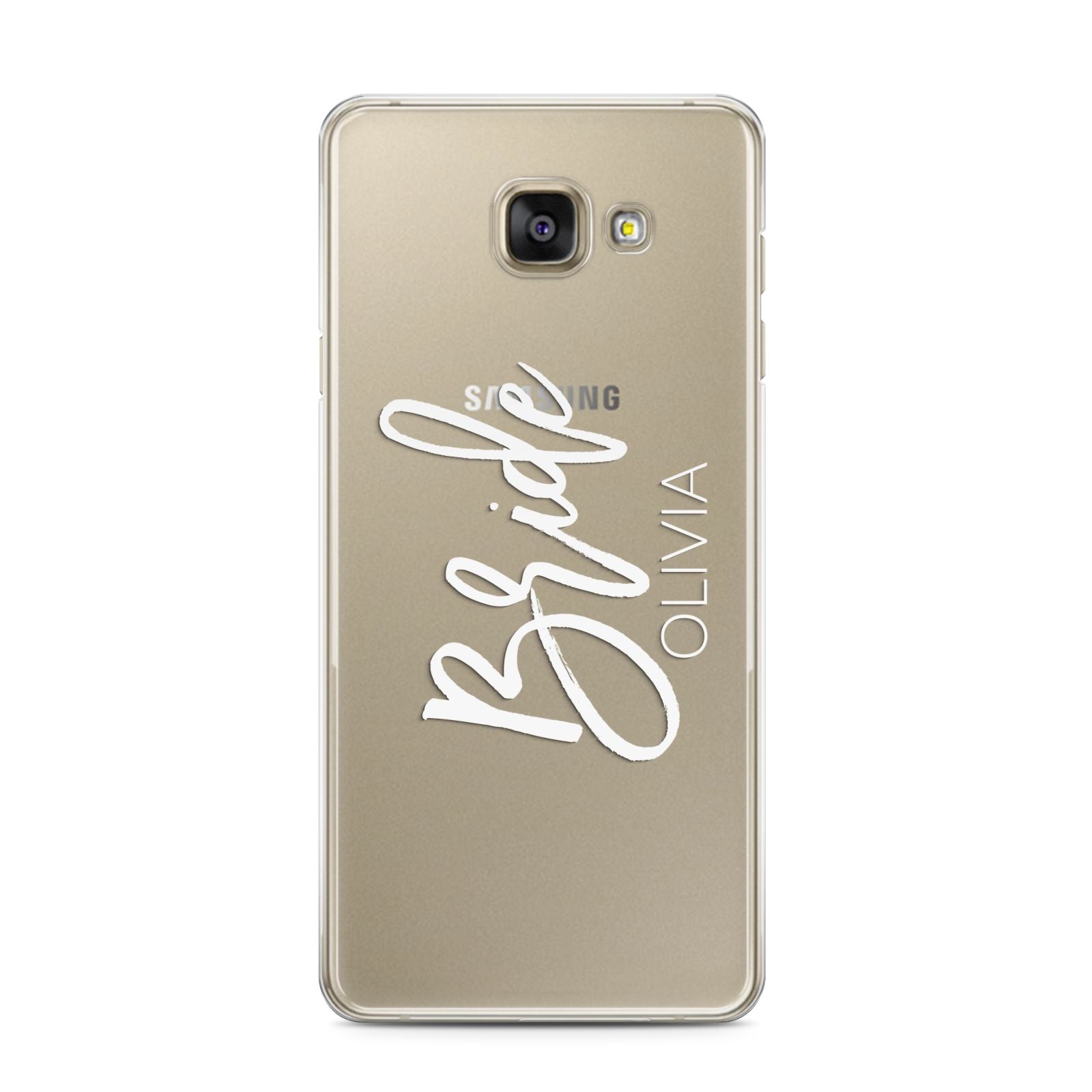Personalised Bride Samsung Galaxy A3 2016 Case on gold phone