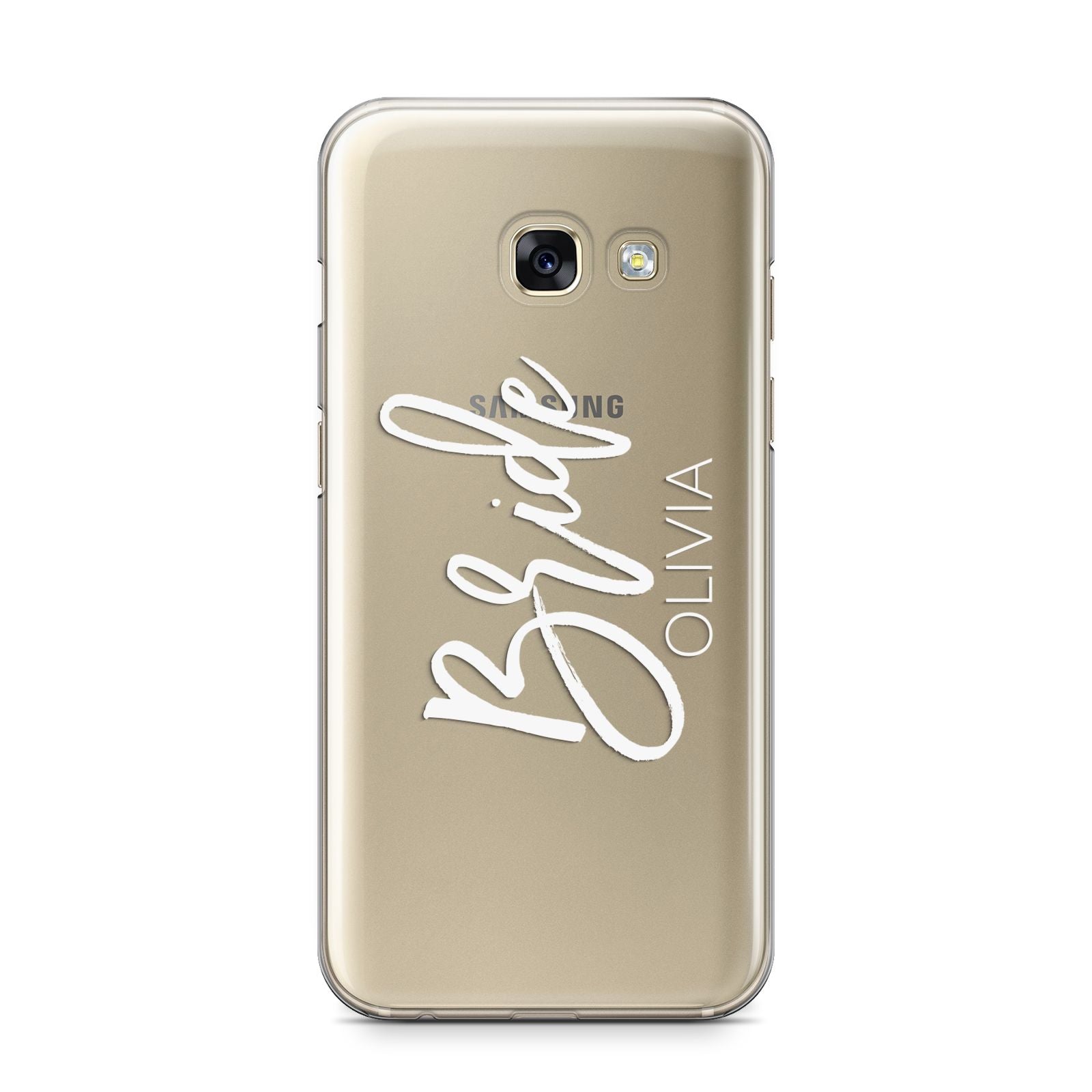 Personalised Bride Samsung Galaxy A3 2017 Case on gold phone