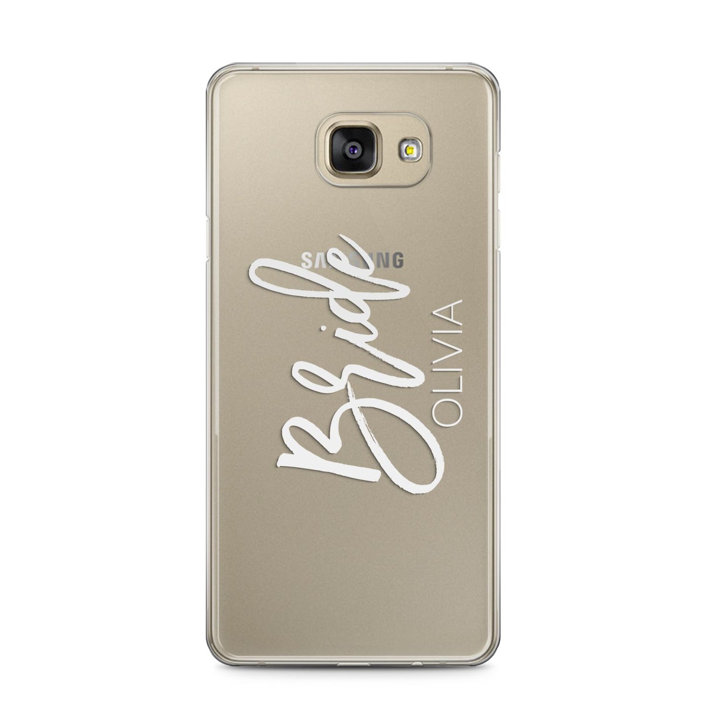 Personalised Bride Samsung Galaxy A5 2016 Case on gold phone