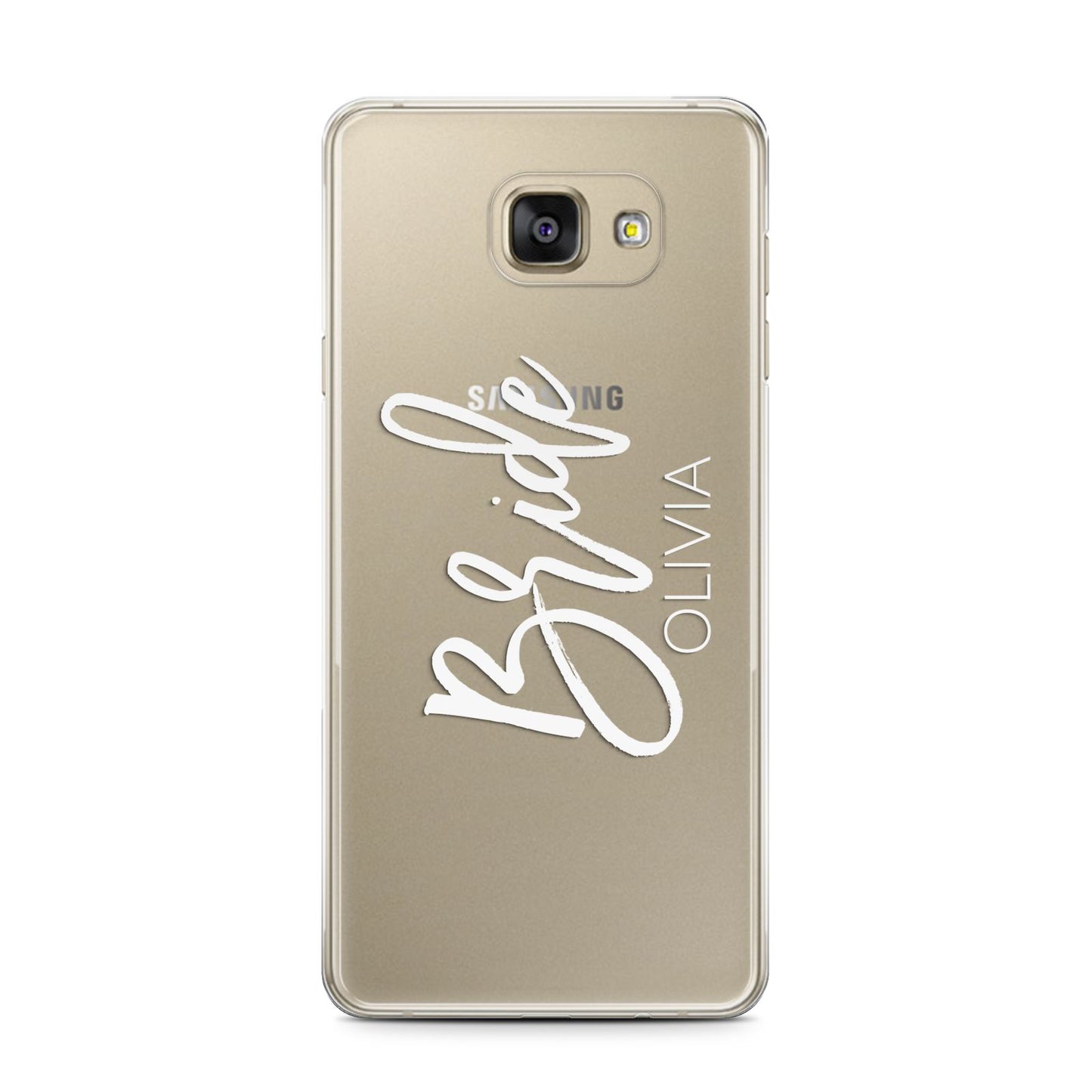 Personalised Bride Samsung Galaxy A7 2016 Case on gold phone