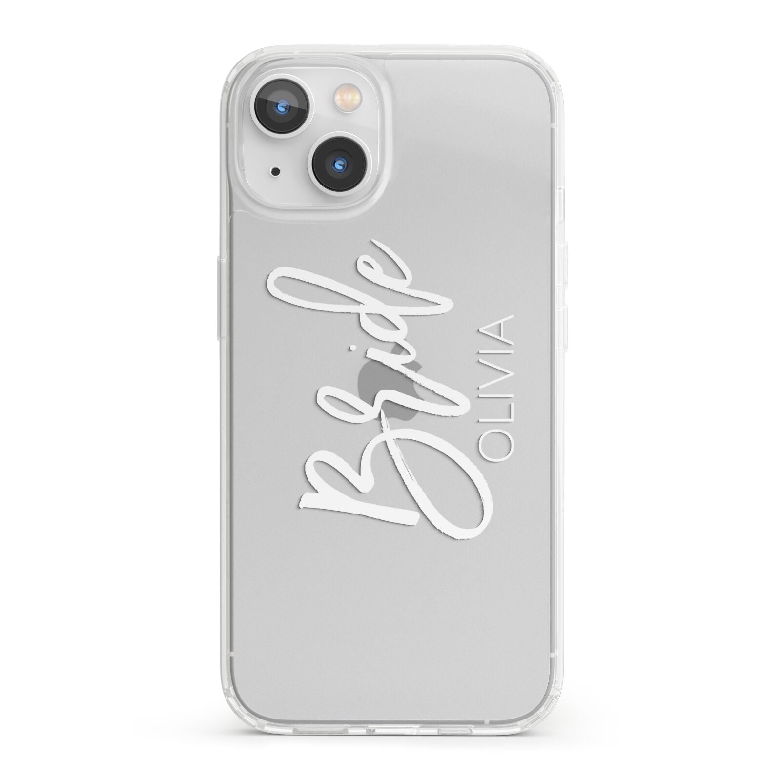Personalised Bride iPhone 13 Clear Bumper Case