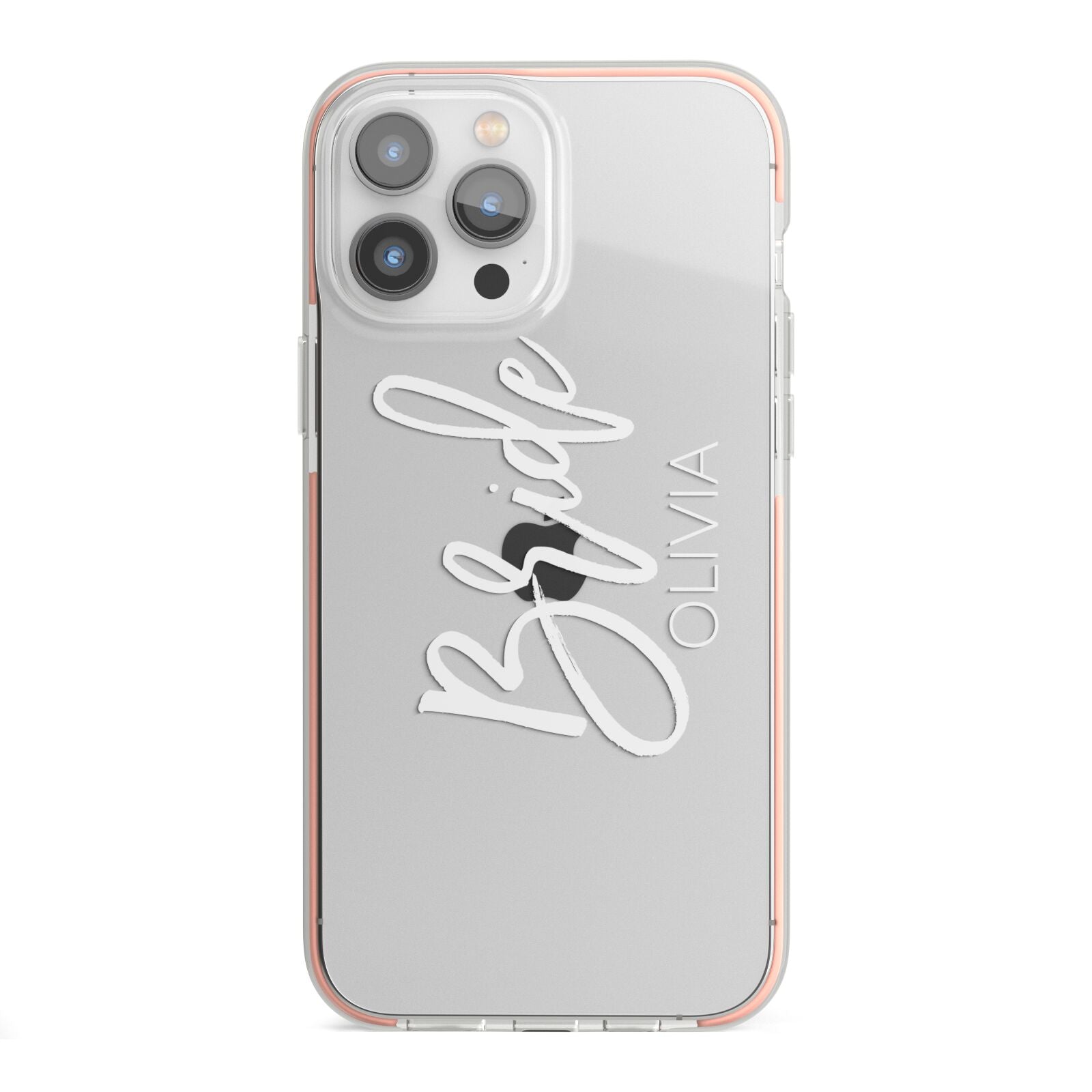 Personalised Bride iPhone 13 Pro Max TPU Impact Case with Pink Edges