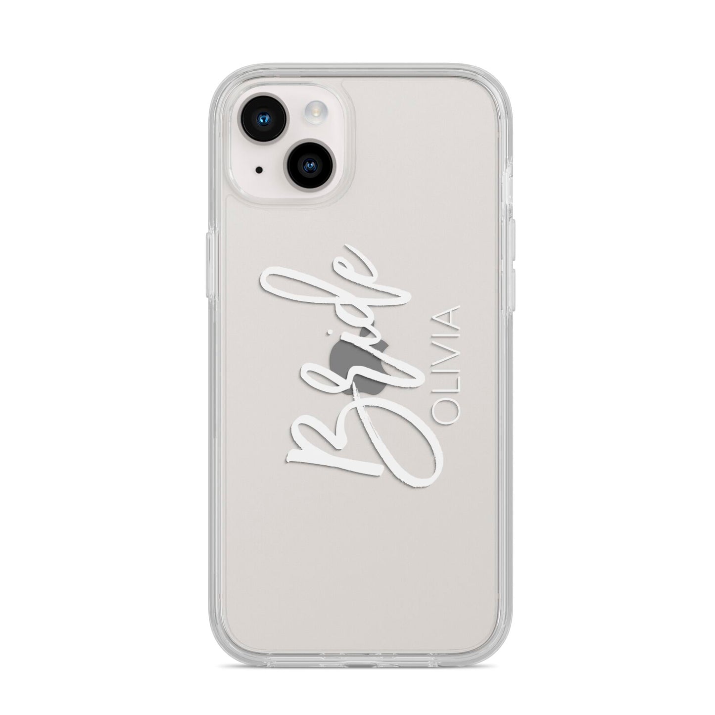 Personalised Bride iPhone 14 Plus Clear Tough Case Starlight