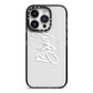 Personalised Bride iPhone 14 Pro Black Impact Case on Silver phone