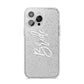 Personalised Bride iPhone 14 Pro Max Glitter Tough Case Silver