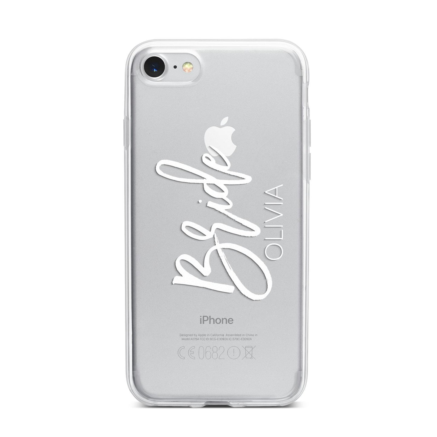 Personalised Bride iPhone 7 Bumper Case on Silver iPhone