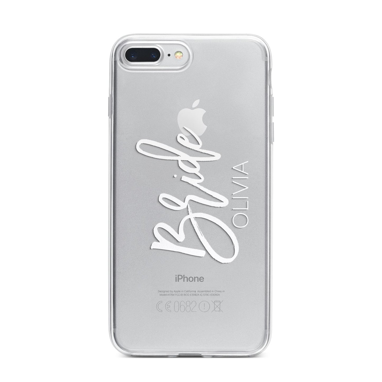 Personalised Bride iPhone 7 Plus Bumper Case on Silver iPhone
