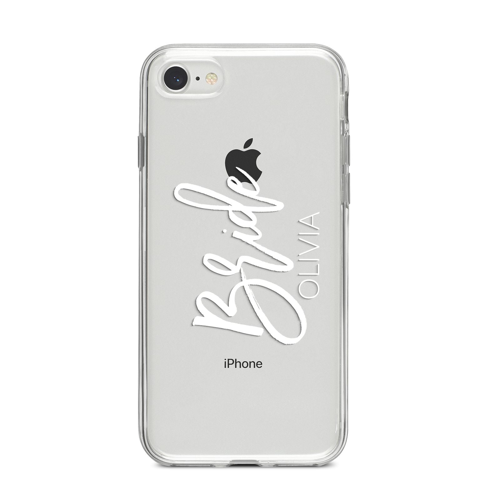 Personalised Bride iPhone 8 Bumper Case on Silver iPhone