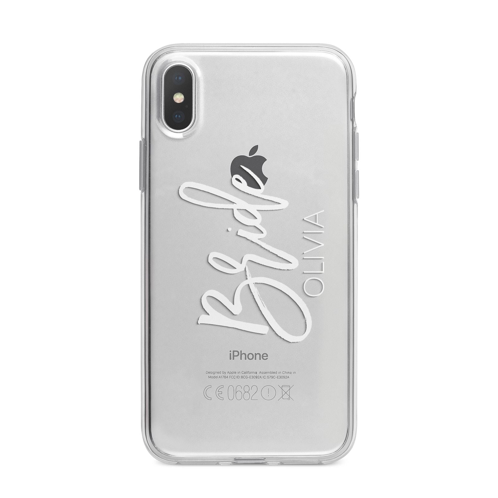 Personalised Bride iPhone X Bumper Case on Silver iPhone Alternative Image 1