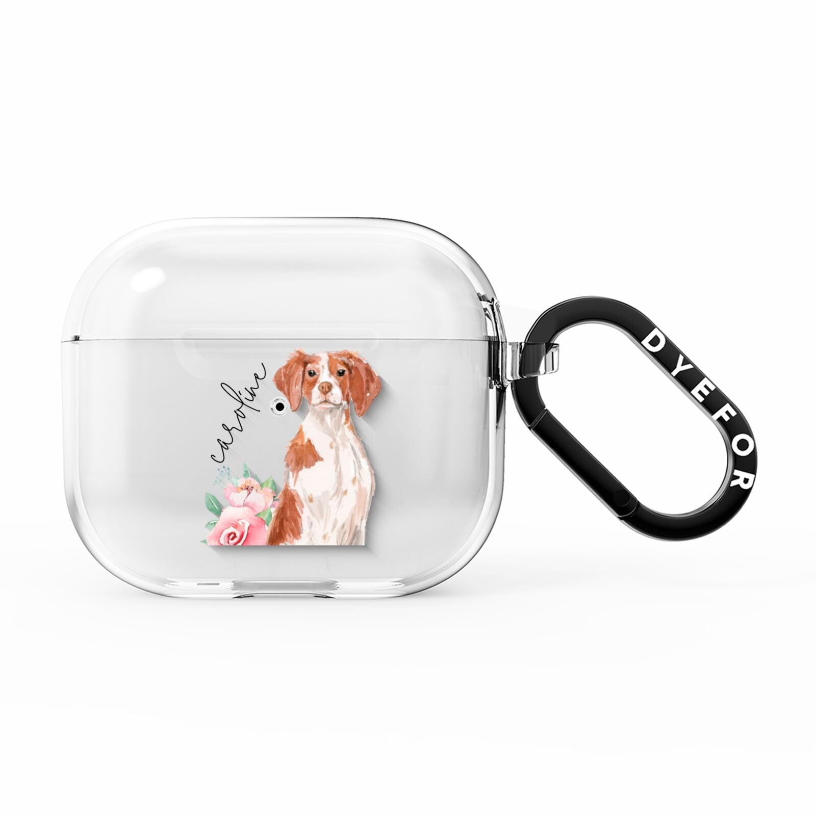 Personalised Brittany Dog AirPods Clear Case 3rd Gen