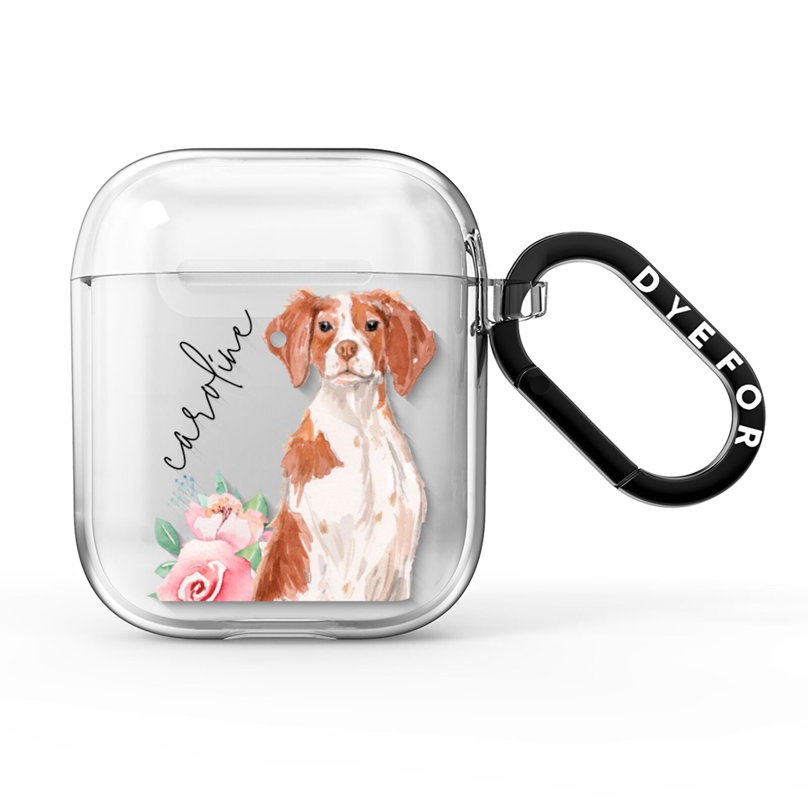 Personalised Brittany Dog AirPods Clear Case