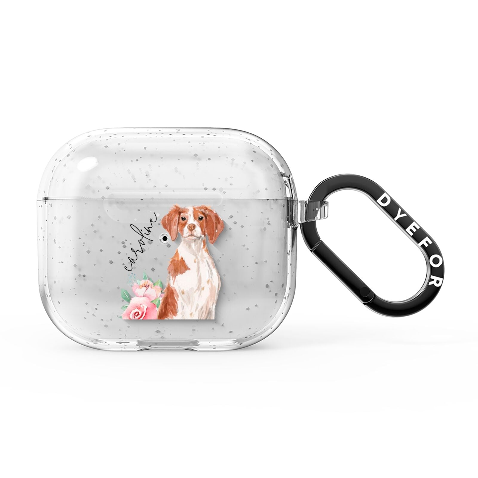Personalised Brittany Dog AirPods Glitter Case 3rd Gen