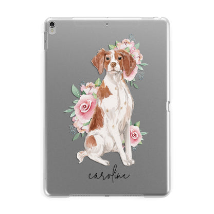 Personalised Brittany Dog Apple iPad Silver Case