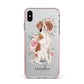 Personalised Brittany Dog Apple iPhone Xs Max Impact Case Pink Edge on Silver Phone
