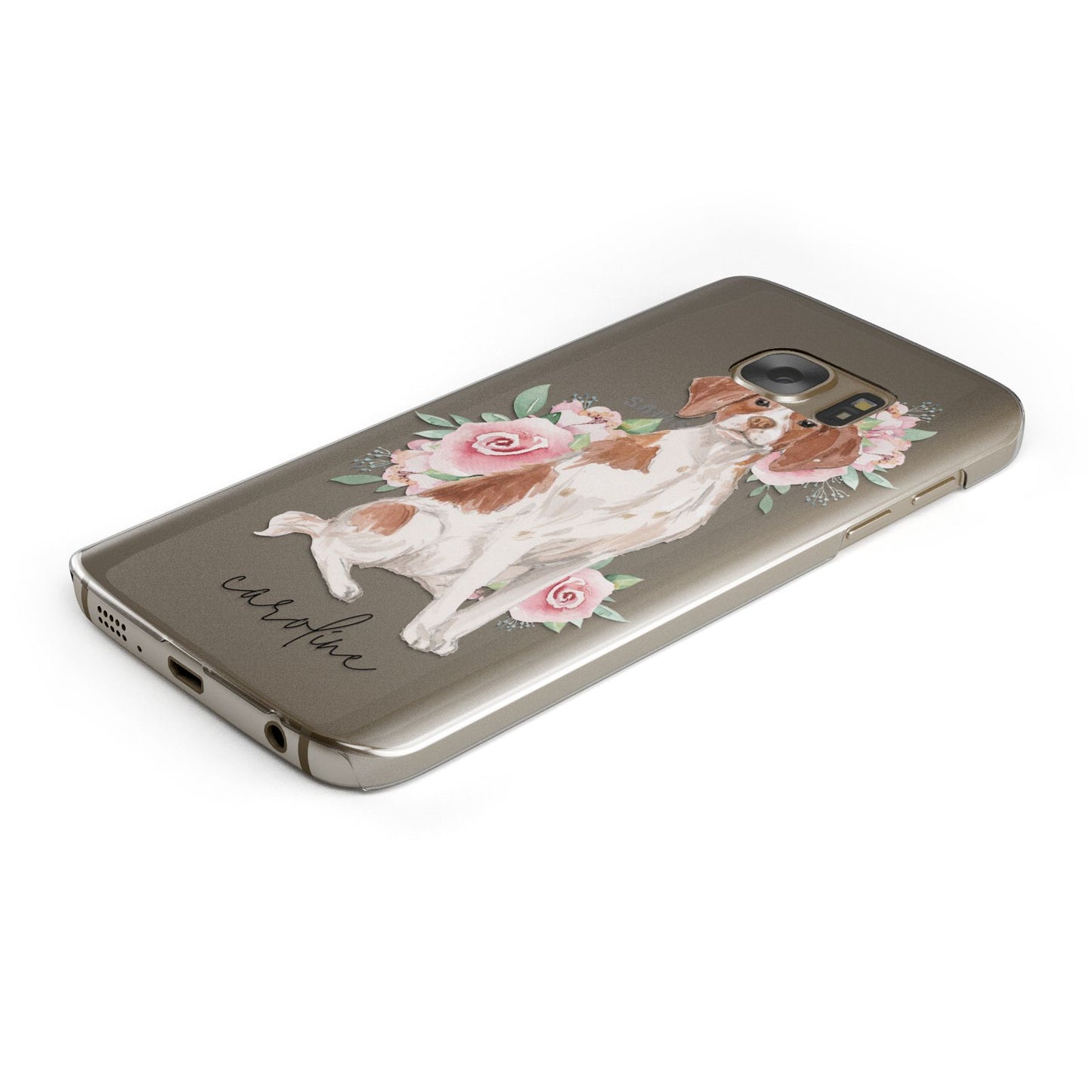 Personalised Brittany Dog Samsung Galaxy Case Bottom Cutout