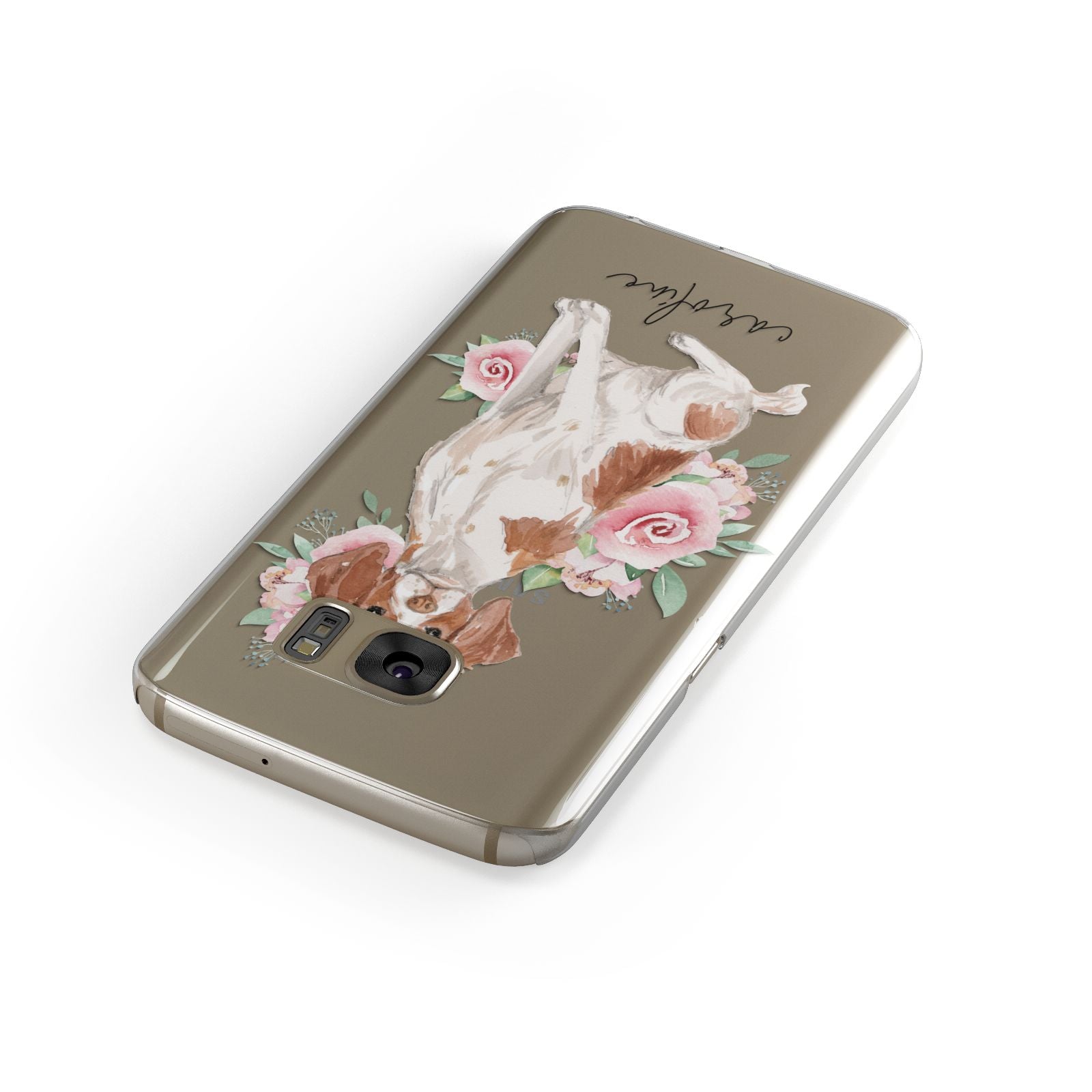 Personalised Brittany Dog Samsung Galaxy Case Front Close Up