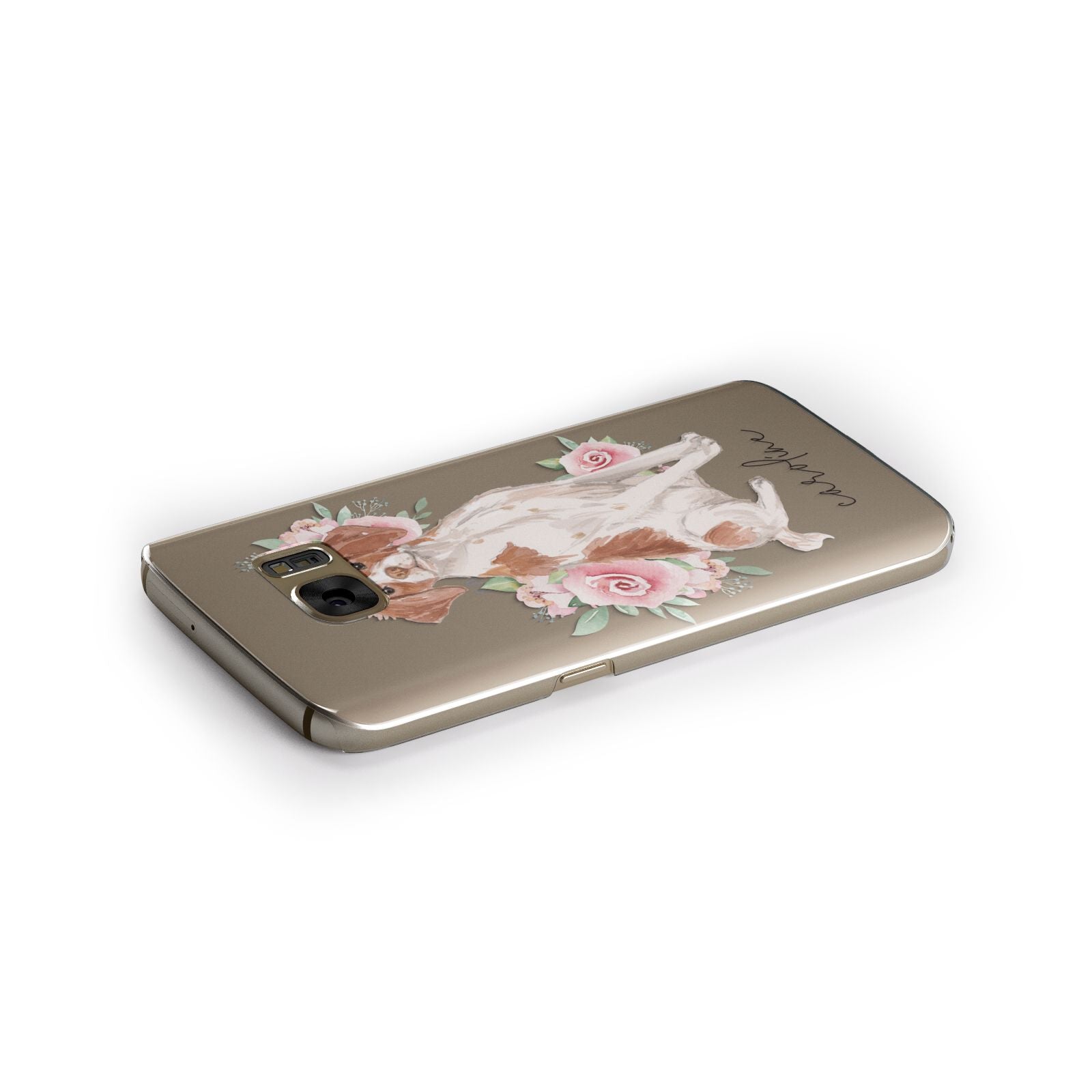 Personalised Brittany Dog Samsung Galaxy Case Side Close Up