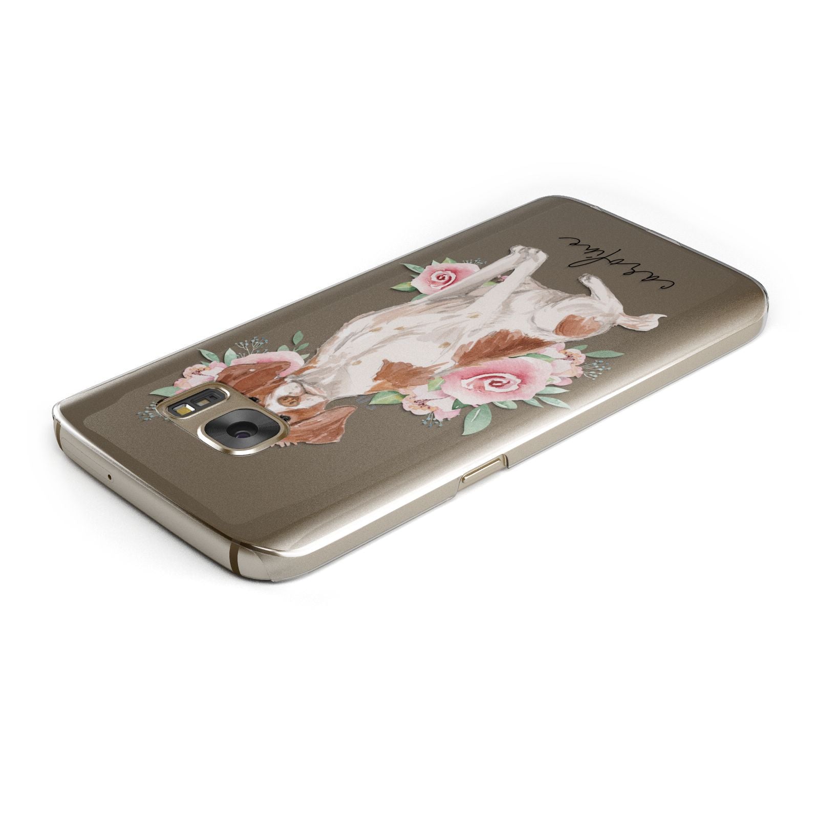 Personalised Brittany Dog Samsung Galaxy Case Top Cutout