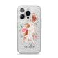 Personalised Brittany Dog iPhone 14 Pro Glitter Tough Case Silver