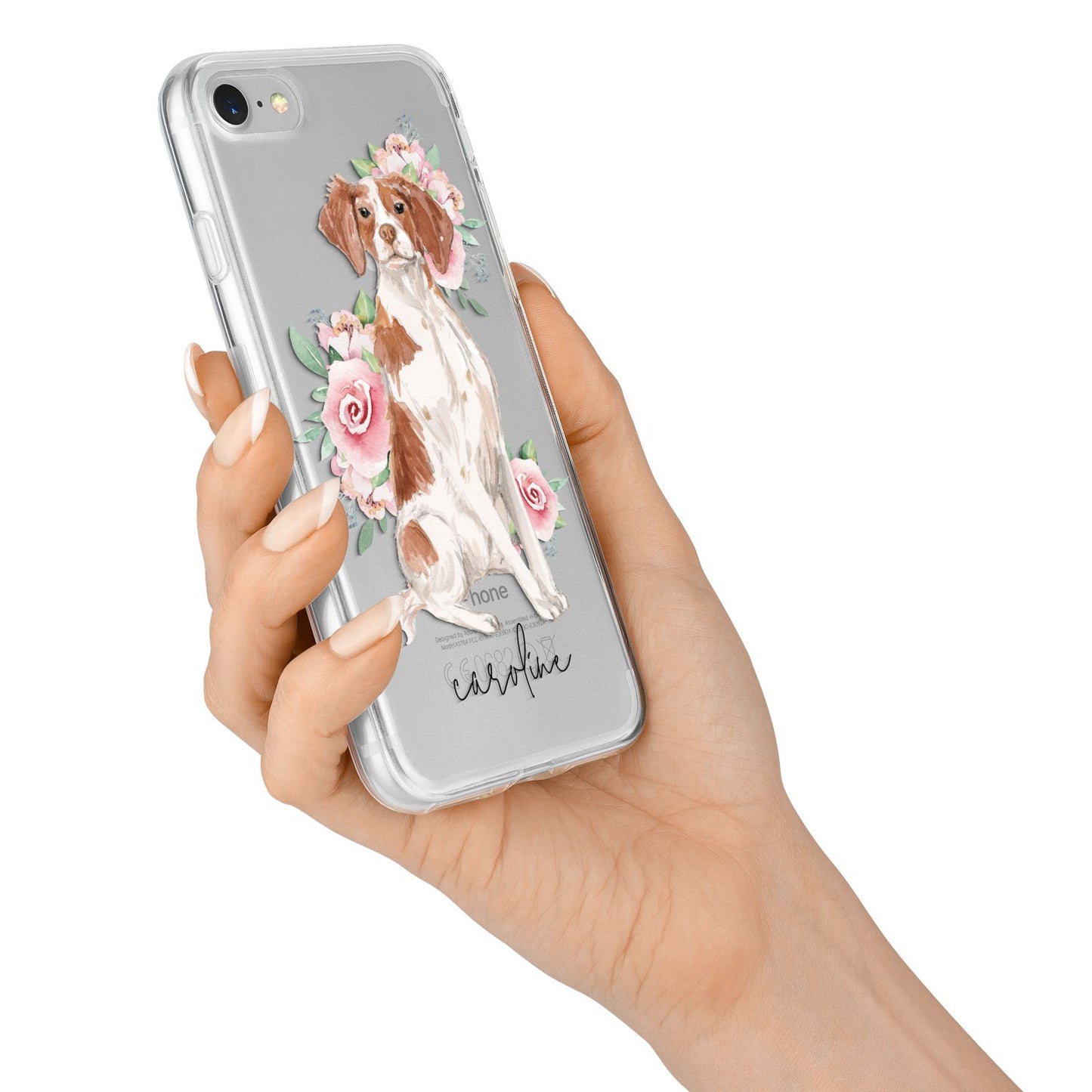 Personalised Brittany Dog iPhone 7 Bumper Case on Silver iPhone Alternative Image