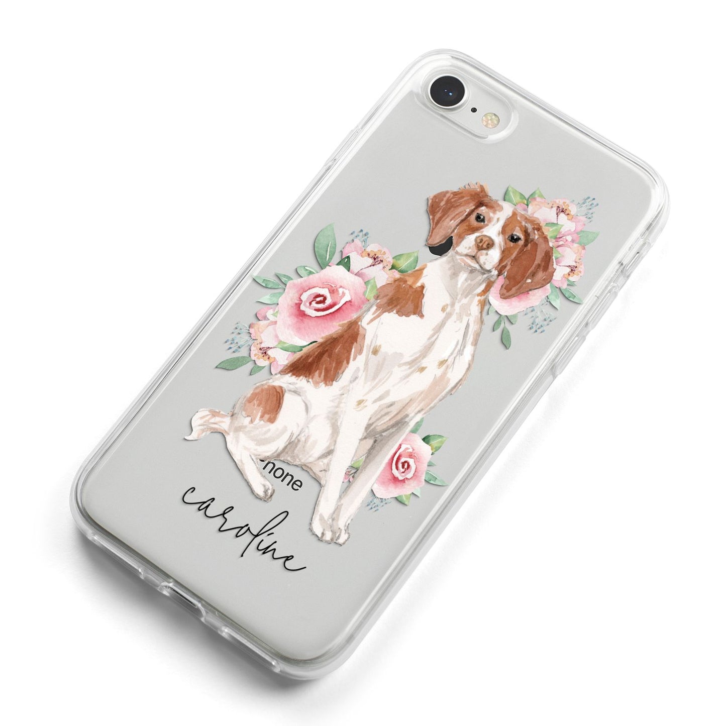 Personalised Brittany Dog iPhone 8 Bumper Case on Silver iPhone Alternative Image