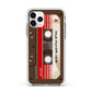 Personalised Brown Mixtape Apple iPhone 11 Pro in Silver with White Impact Case