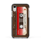 Personalised Brown Mixtape Apple iPhone XR Impact Case Black Edge on Silver Phone