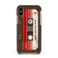 Personalised Brown Mixtape Apple iPhone Xs Impact Case Black Edge on Silver Phone