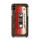 Personalised Brown Mixtape Apple iPhone Xs Max Impact Case Black Edge on Silver Phone
