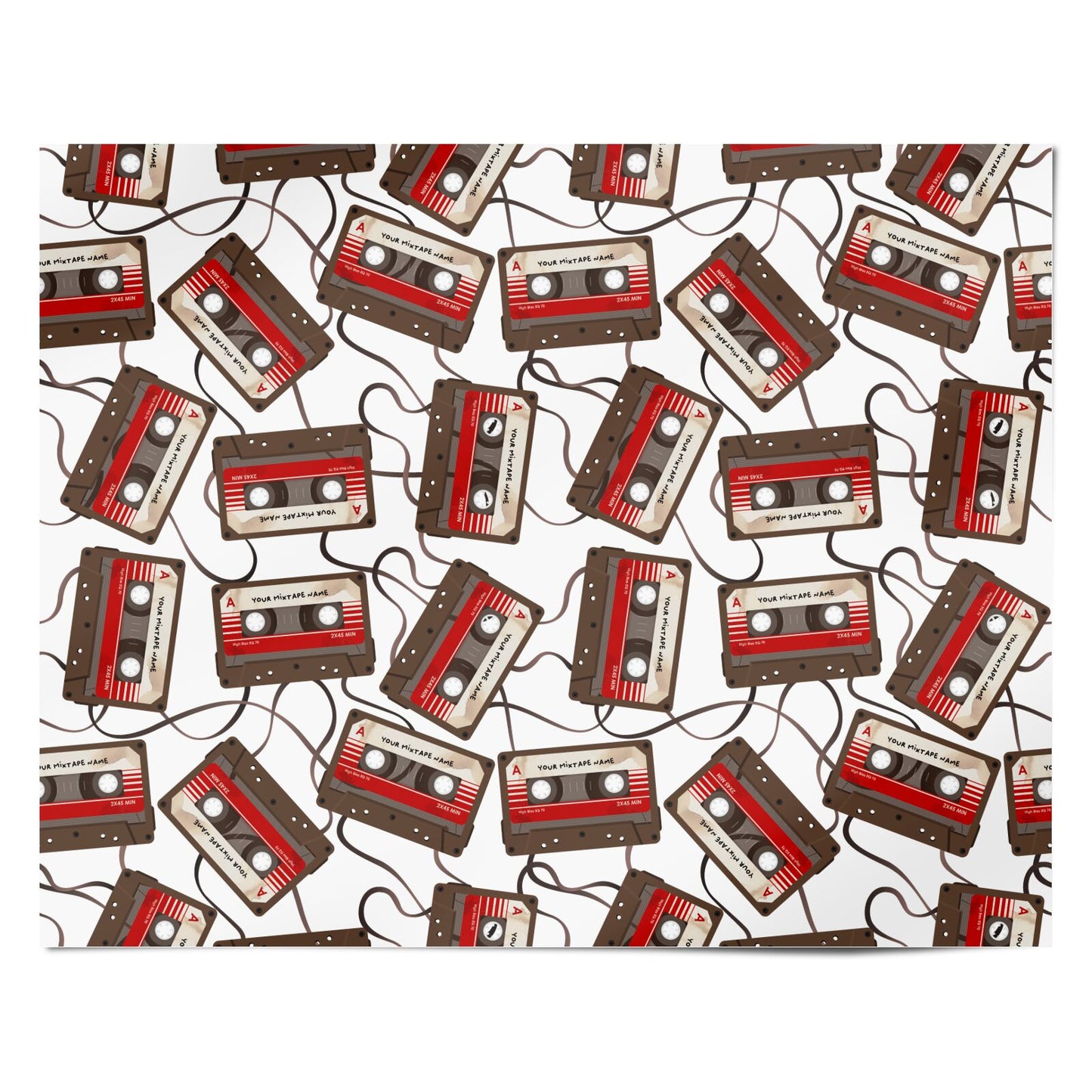 Personalised Brown Mixtape Personalised Wrapping Paper Alternative