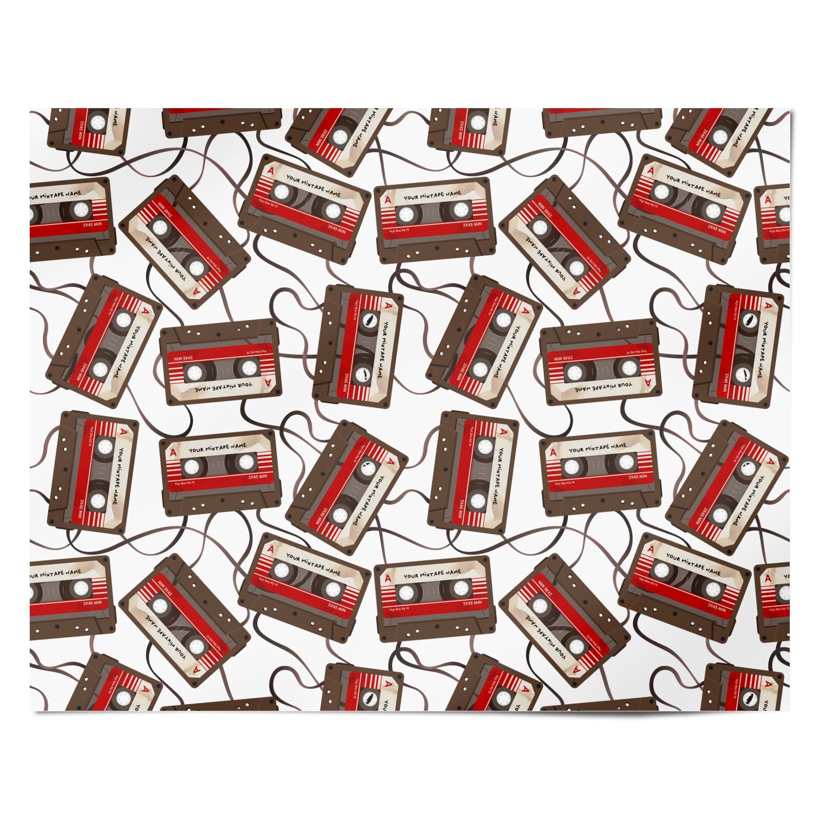 Personalised Brown Mixtape Personalised Wrapping Paper Alternative