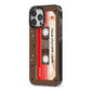 Personalised Brown Mixtape iPhone 13 Pro Max Black Impact Case Side Angle on Silver phone