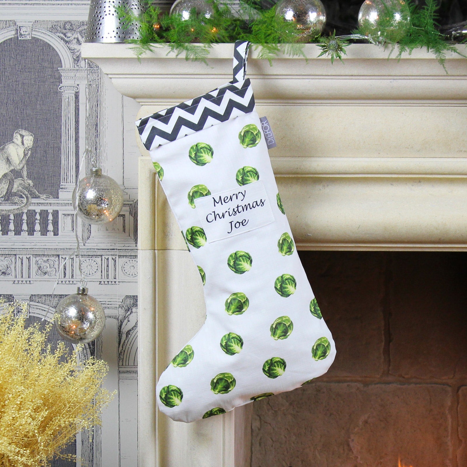 Personalised Christmas Brussel Sprout Stocking