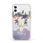 Personalised Bull s Head Apple iPhone 11 in White with White Impact Case