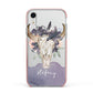 Personalised Bull s Head Apple iPhone XR Impact Case Pink Edge on Silver Phone