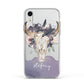Personalised Bull s Head Apple iPhone XR Impact Case White Edge on Silver Phone