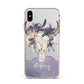 Personalised Bull s Head Apple iPhone Xs Max Impact Case White Edge on Silver Phone