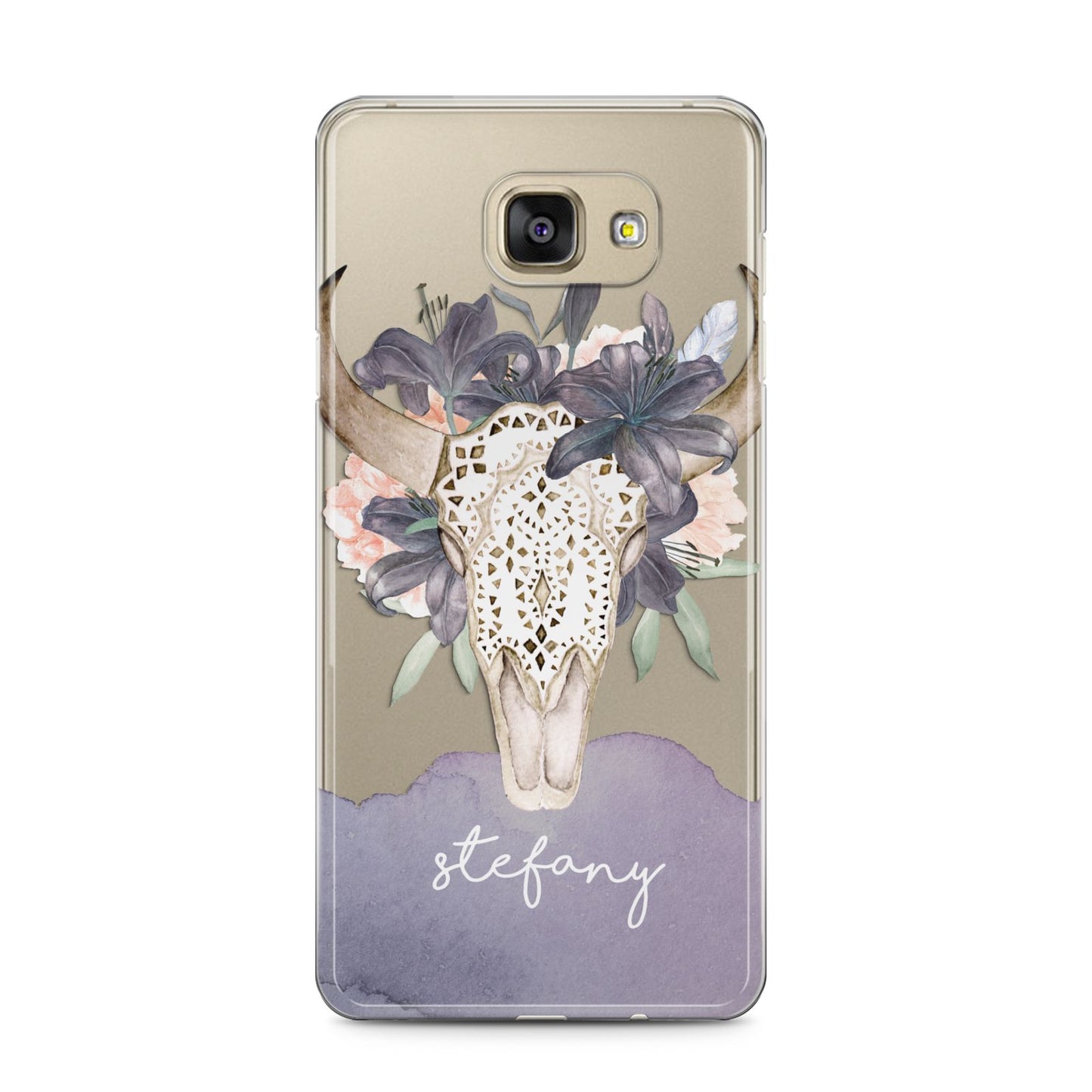 Personalised Bull s Head Samsung Galaxy A5 2016 Case on gold phone