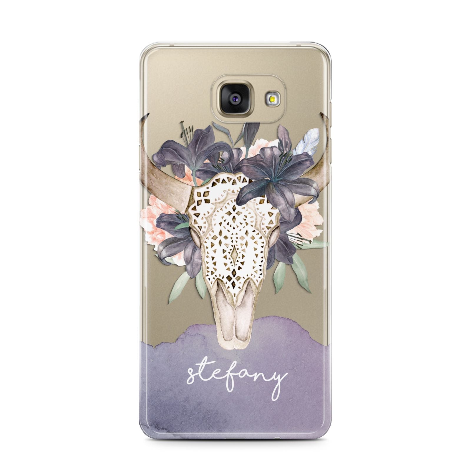 Personalised Bull s Head Samsung Galaxy A7 2016 Case on gold phone
