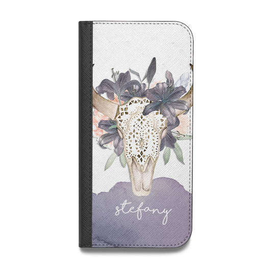 Personalised Bull s Head Vegan Leather Flip Samsung Case