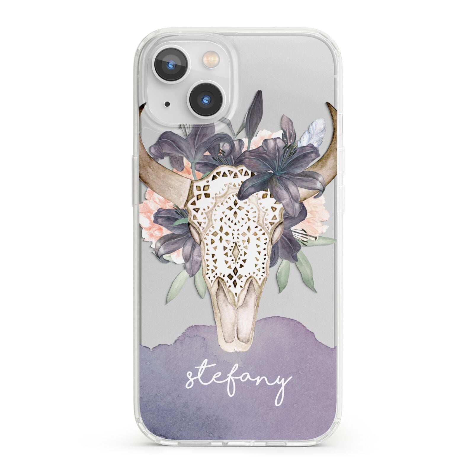 Personalised Bull s Head iPhone 13 Clear Bumper Case