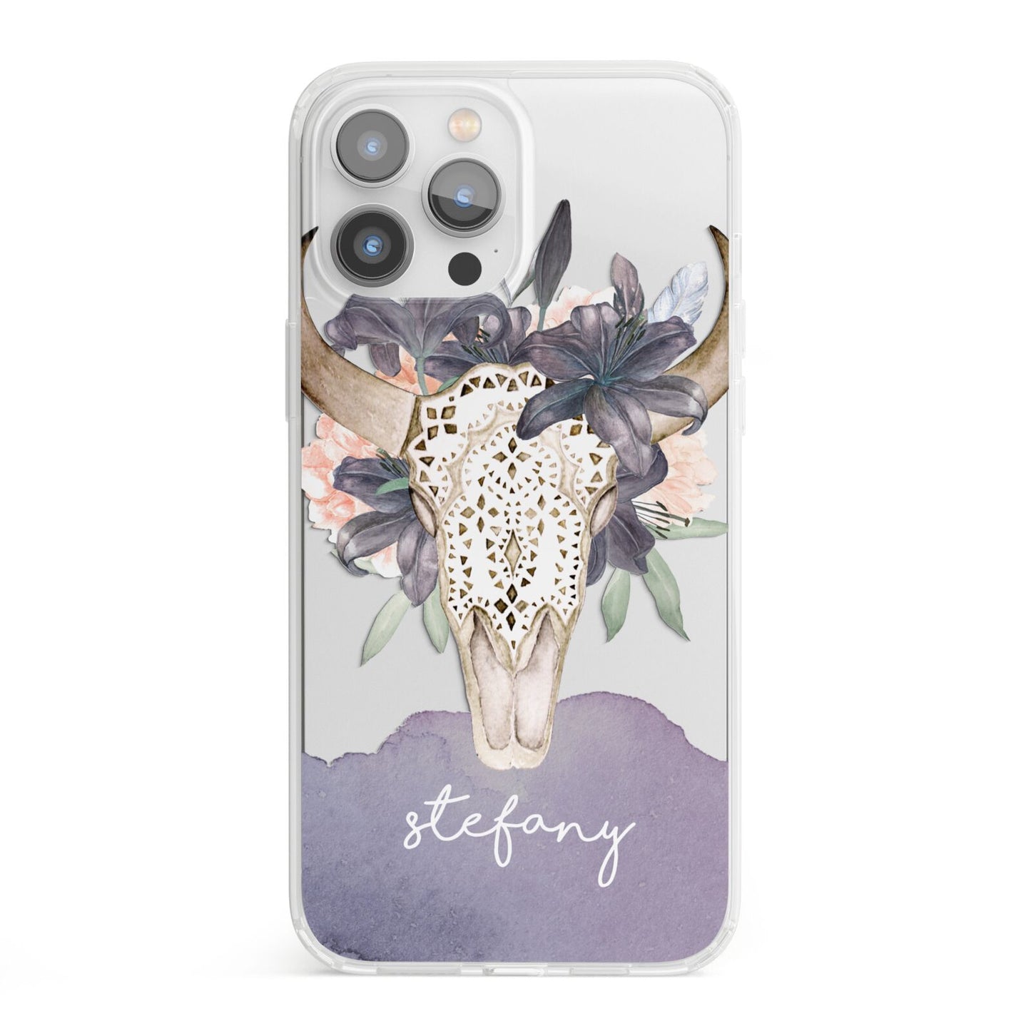 Personalised Bull s Head iPhone 13 Pro Max Clear Bumper Case