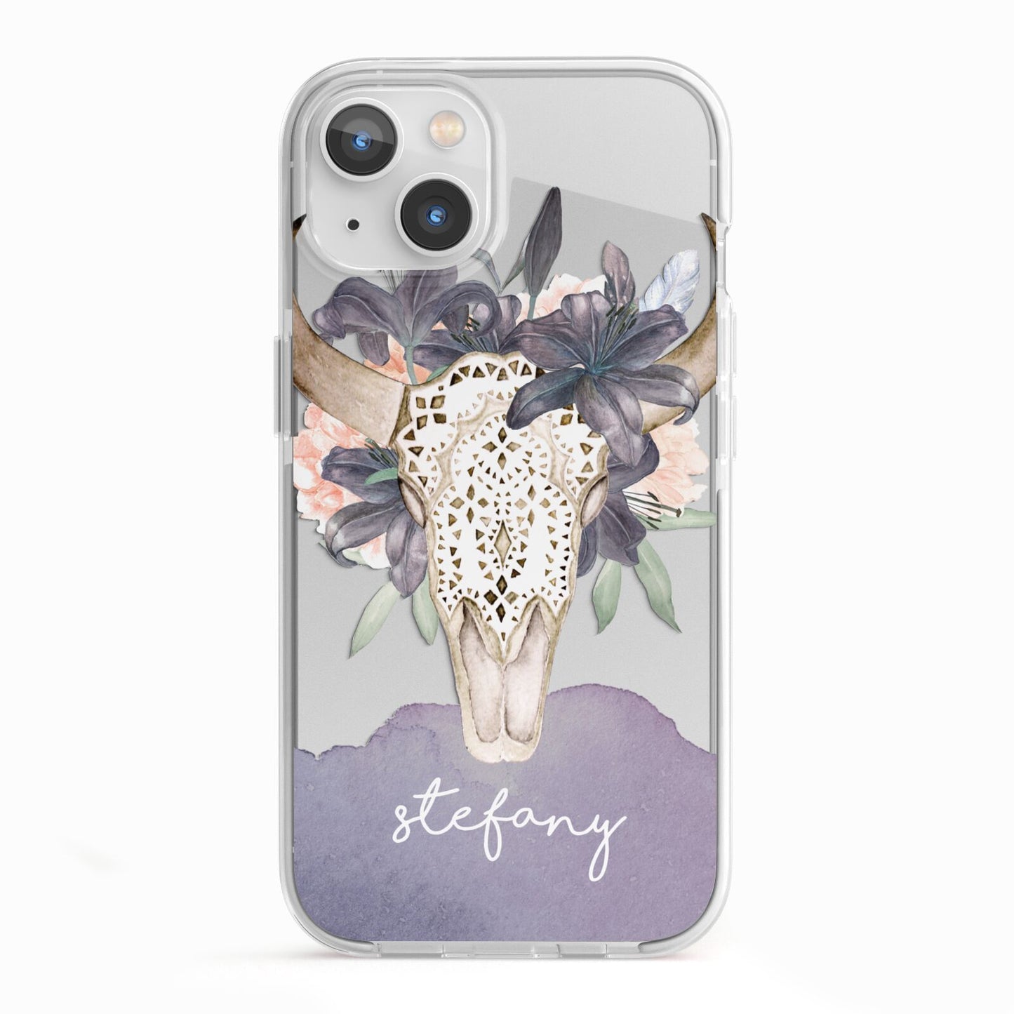 Personalised Bull s Head iPhone 13 TPU Impact Case with White Edges