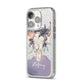 Personalised Bull s Head iPhone 14 Pro Glitter Tough Case Silver Angled Image