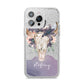 Personalised Bull s Head iPhone 14 Pro Max Glitter Tough Case Silver