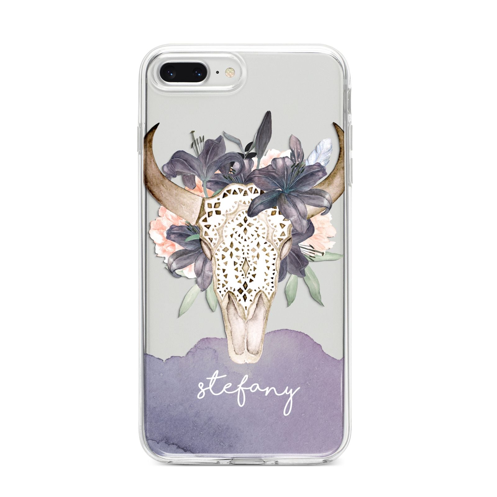 Personalised Bull s Head iPhone 8 Plus Bumper Case on Silver iPhone