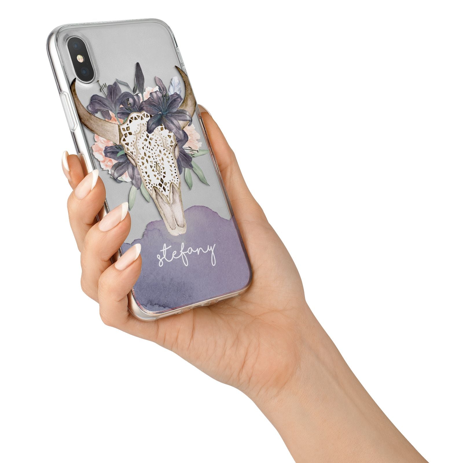 Personalised Bull s Head iPhone X Bumper Case on Silver iPhone Alternative Image 2