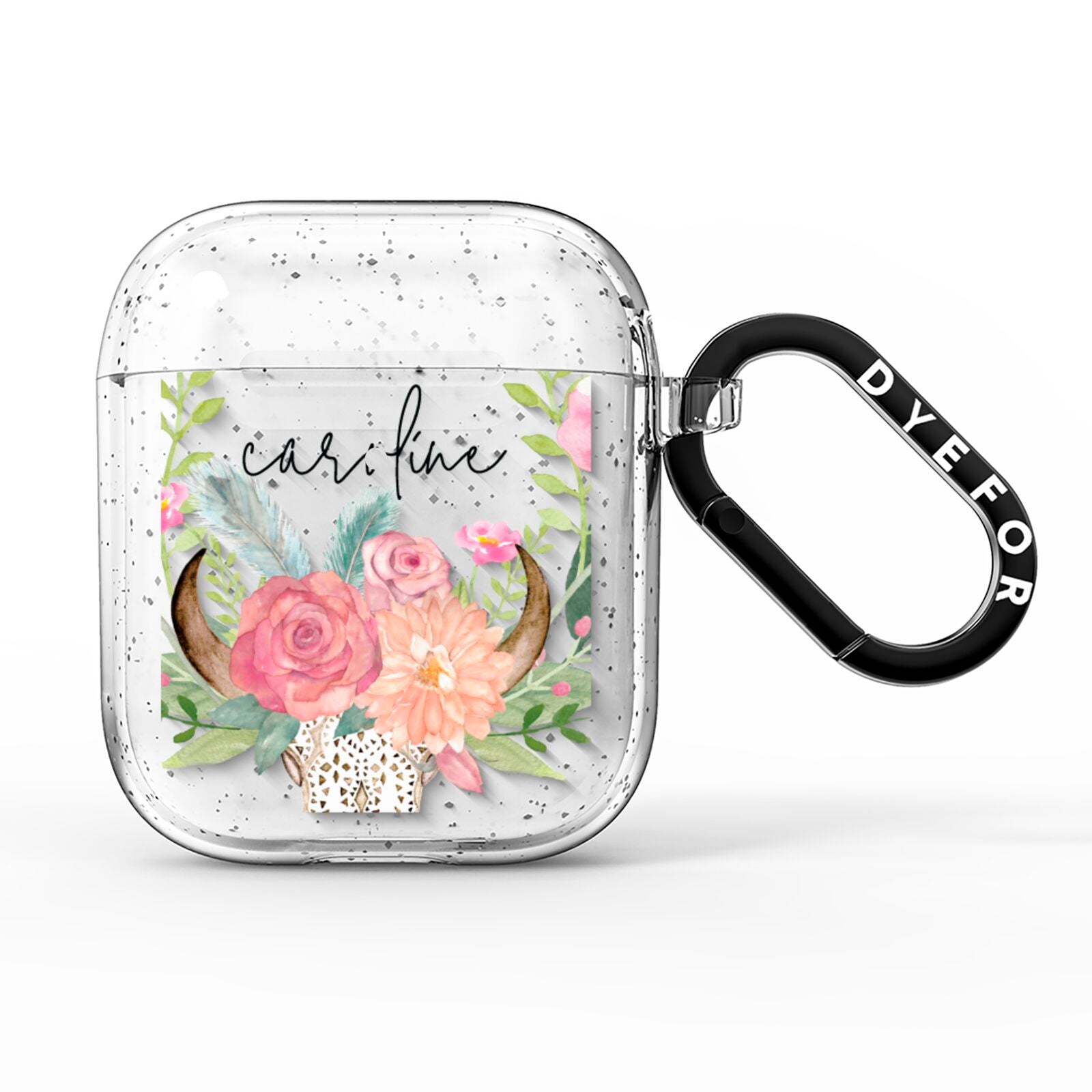 Personalised Bull s Skull AirPods Glitter Case