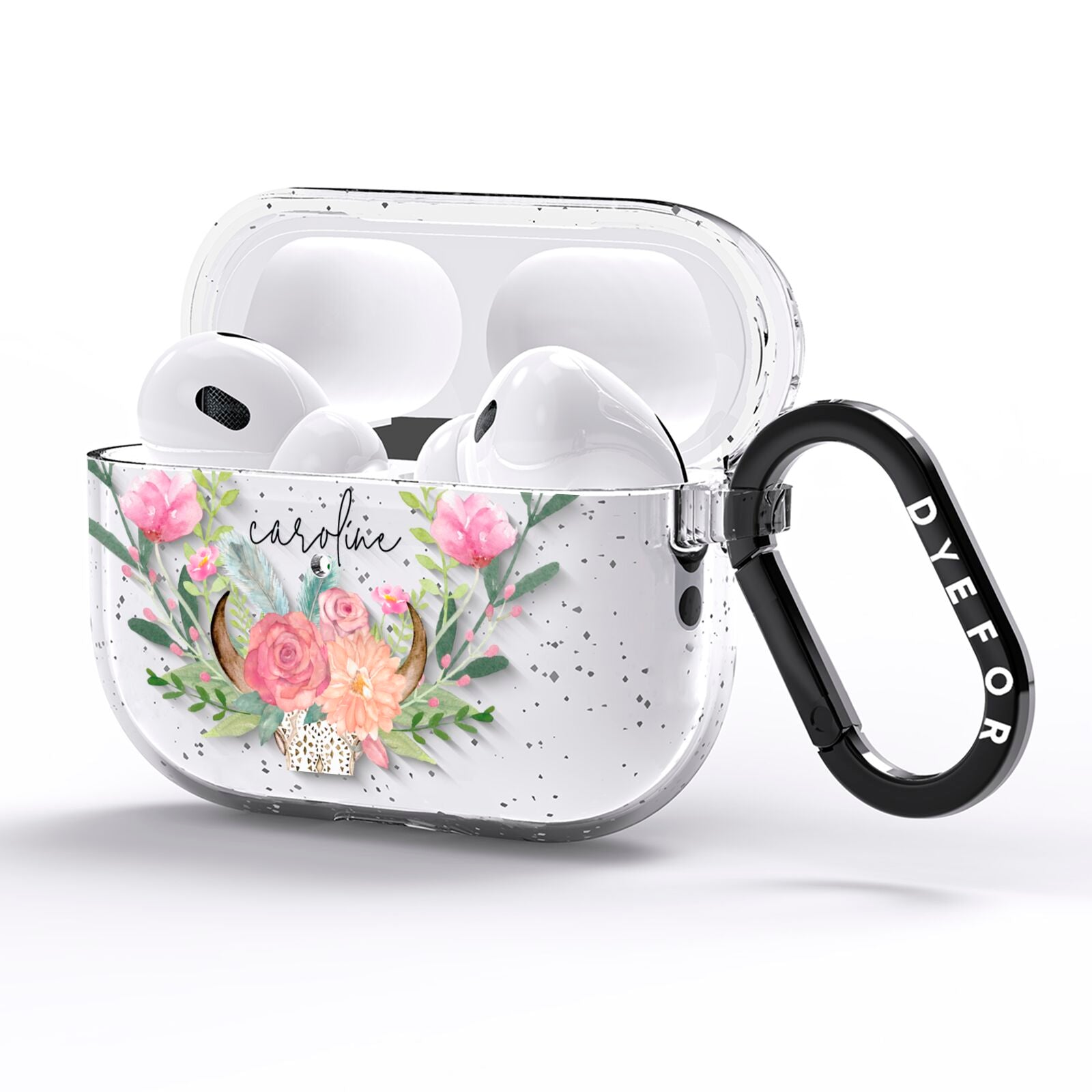 Personalised Bull s Skull AirPods Pro Glitter Case Side Image